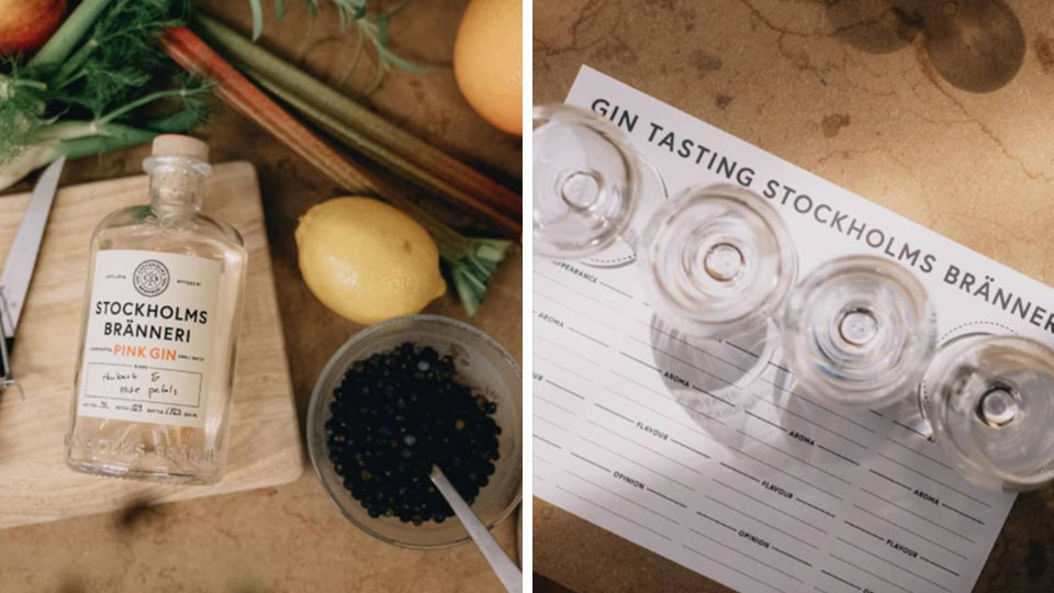 Ginprovning i Stockholm hos Stockholms Bränneri med 4 sorters gin och destillerivisning
