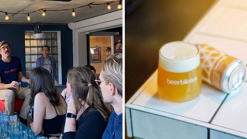 Ölprovning i Göteborg hos Beerbliotek med 5 hantverksöl och rundvisning